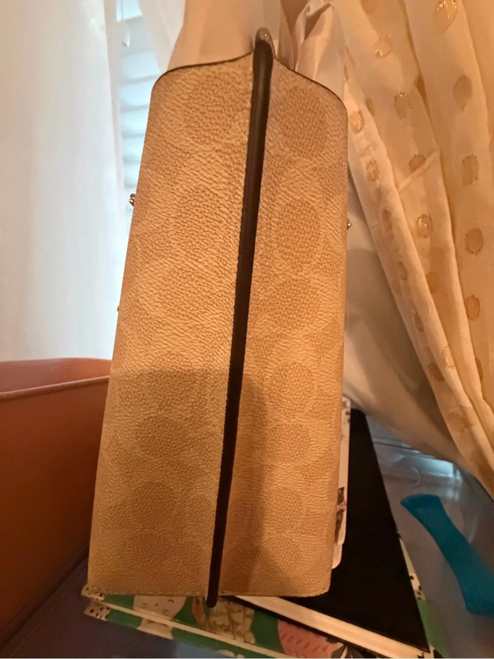 Coach Mollie 25 Tan Signature Tote New